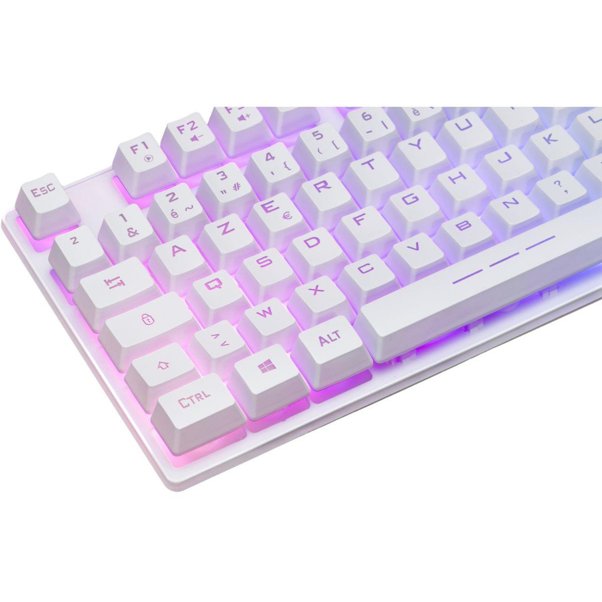 Voir la diapositive 4 : THE G-LAB Clavier gamer KEYZ CAESIUMT FR BLANC