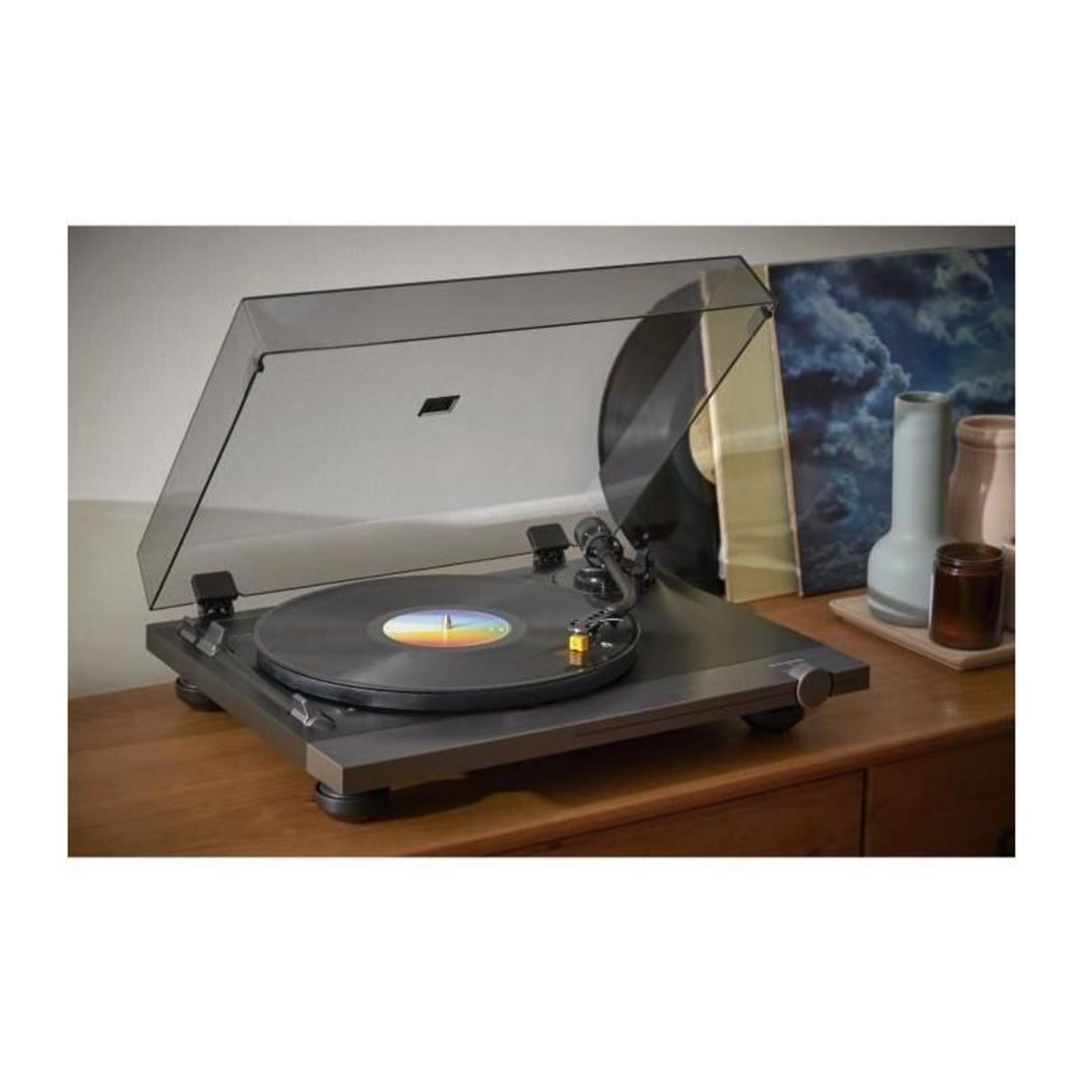 THOMSON THOMSON TT700 - Platine vinyle premium 33 et 45 tours - Tete de lecture AT91 Audio Technica - Antiskating - Noire