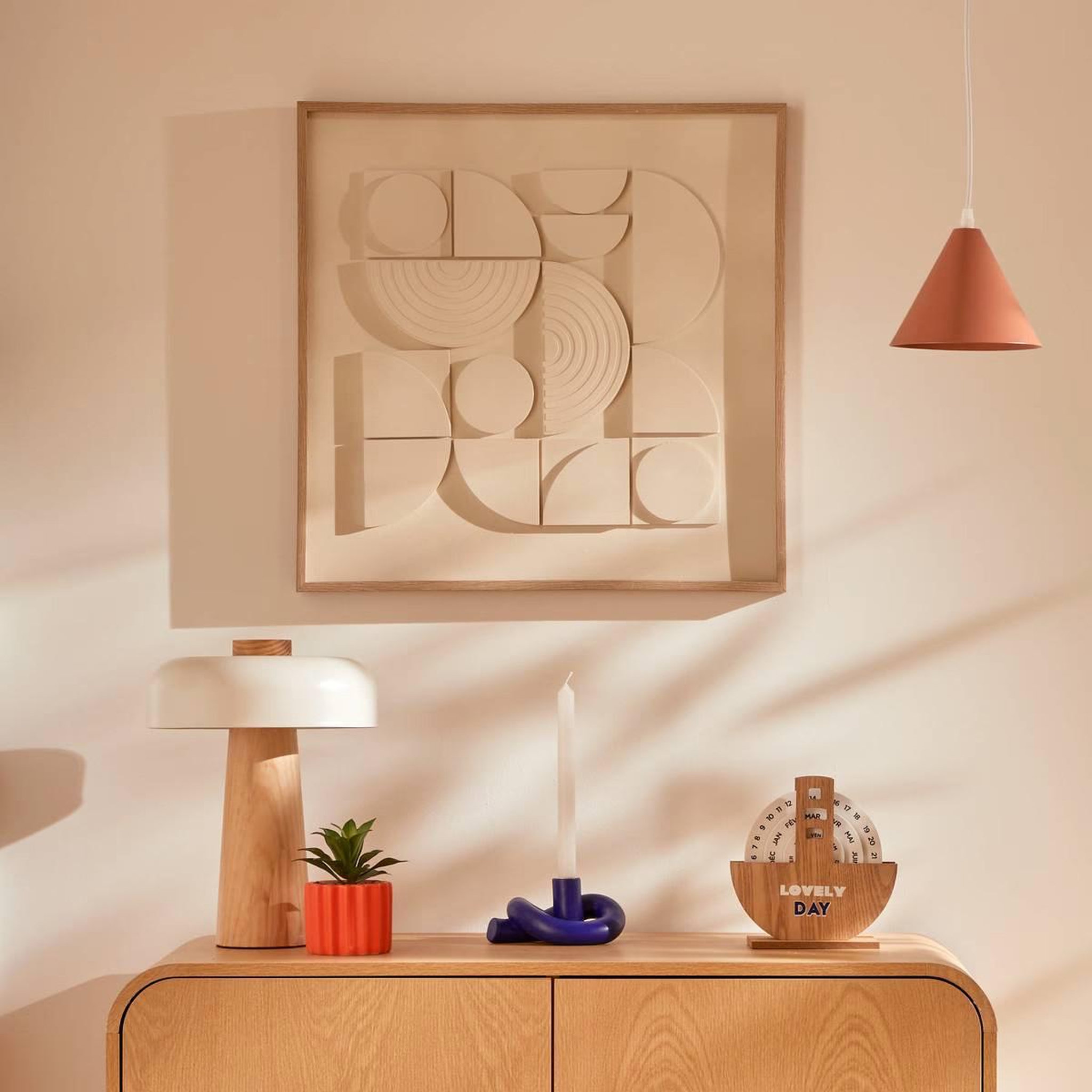 Voir la diapositive 5 : ATMOSPHERA Toile déco 3d  catalina  60x60cm blanc