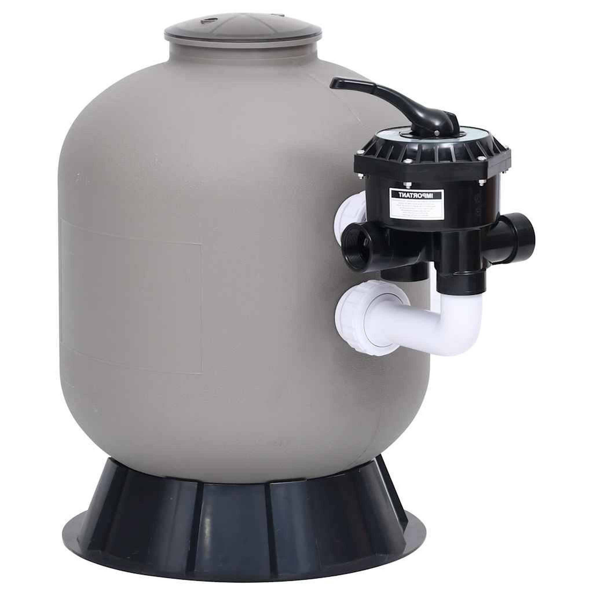 VIDAXL Filtre a sable pour piscine avec vanne a 6 voies Gris