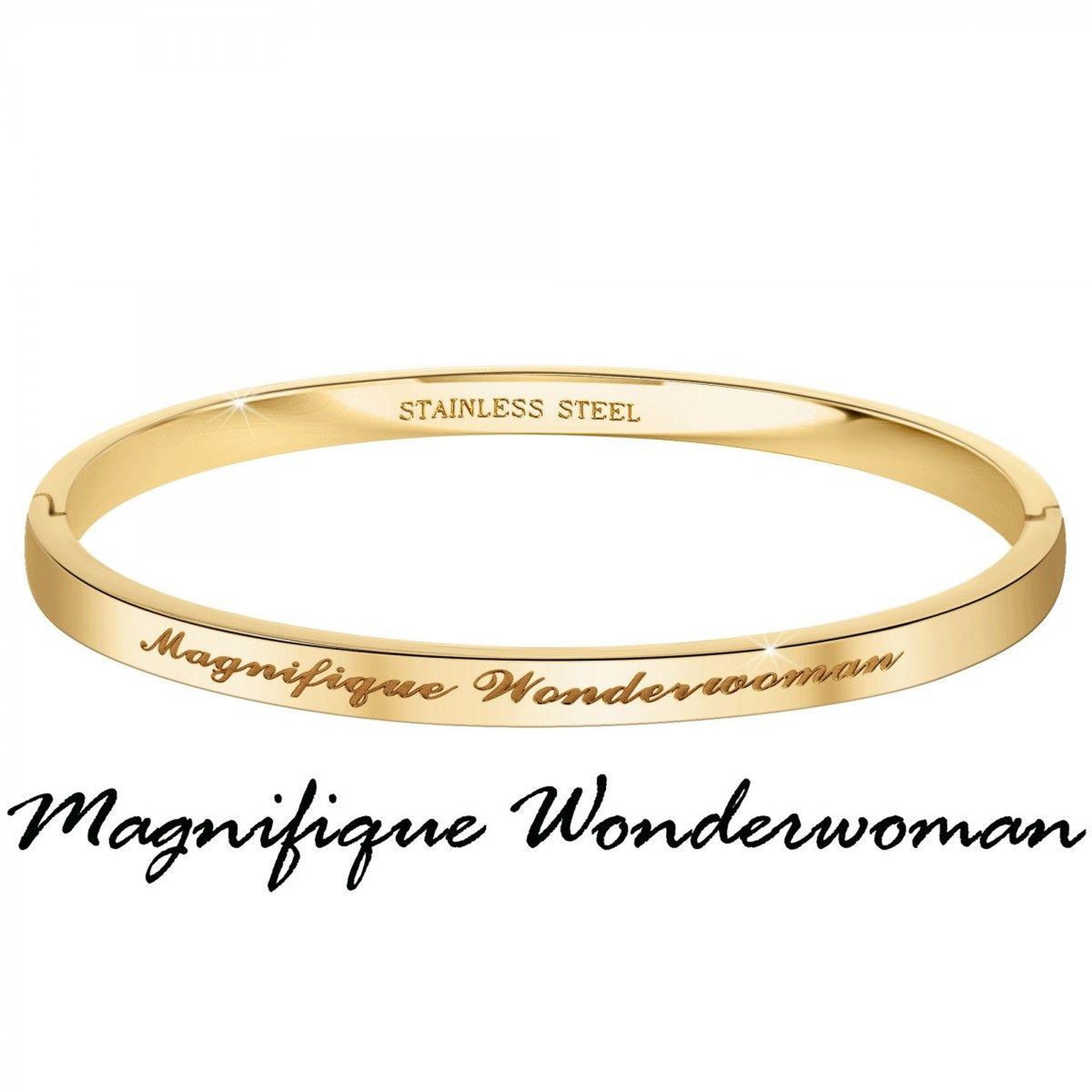 Voir la diapositive 3 : SC CRYSTAL Magnifique Wonderwoman - Bracelet SC Crystal en Acier Finement doré