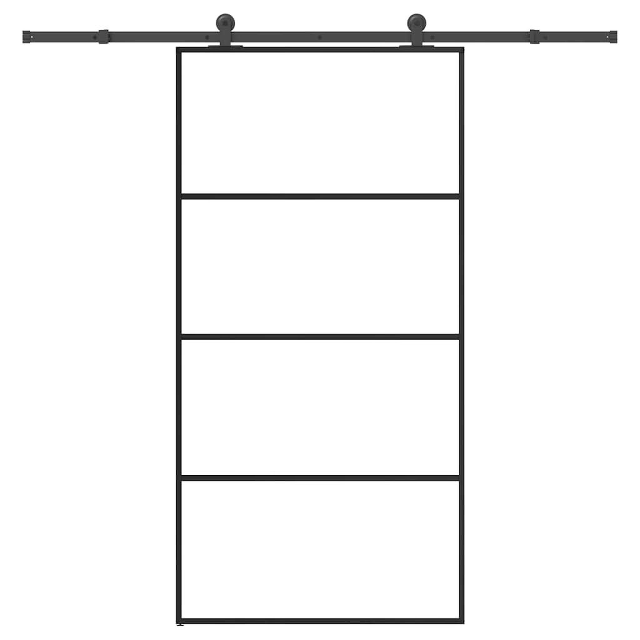 VIDAXL Porte coulissante et kit de quincaillerie 102,5x205cm Verre ESG