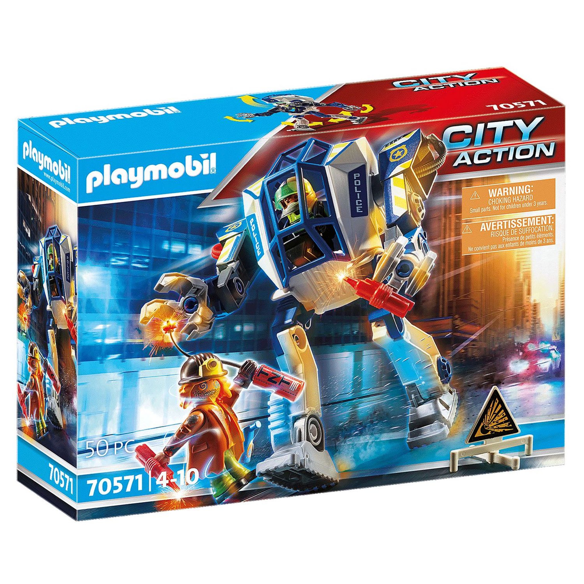 Voir la diapositive 1 : PLAYMOBIL 70571 - City Action - Police Robot de police