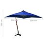 Voir la diapositive 6 : VIDAXL Parasol de jardin suspendu avec mat bleu azure bois de sapin
