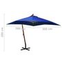 Voir la diapositive 6 : VIDAXL Parasol de jardin suspendu avec mat bleu azure bois de sapin
