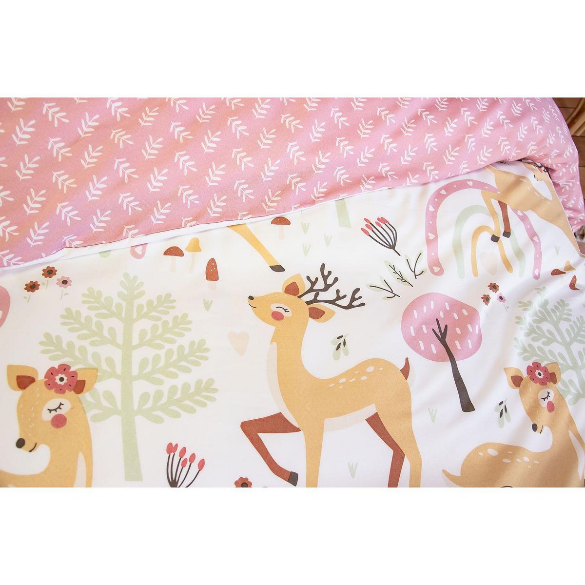 COTE DECO Parure de lit enfant Biche - 100% microfibre 72g/m² - 140 x 200 cm