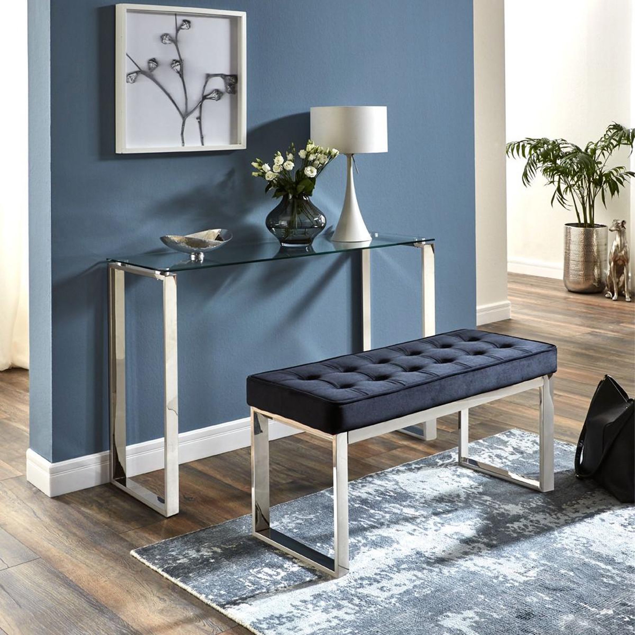 Voir la diapositive 2 : Paris Prix Console Design  Hytin  120cm Argent