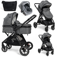 vidaXL Poussette pour bébé 3-en-1 Anthracite Acier