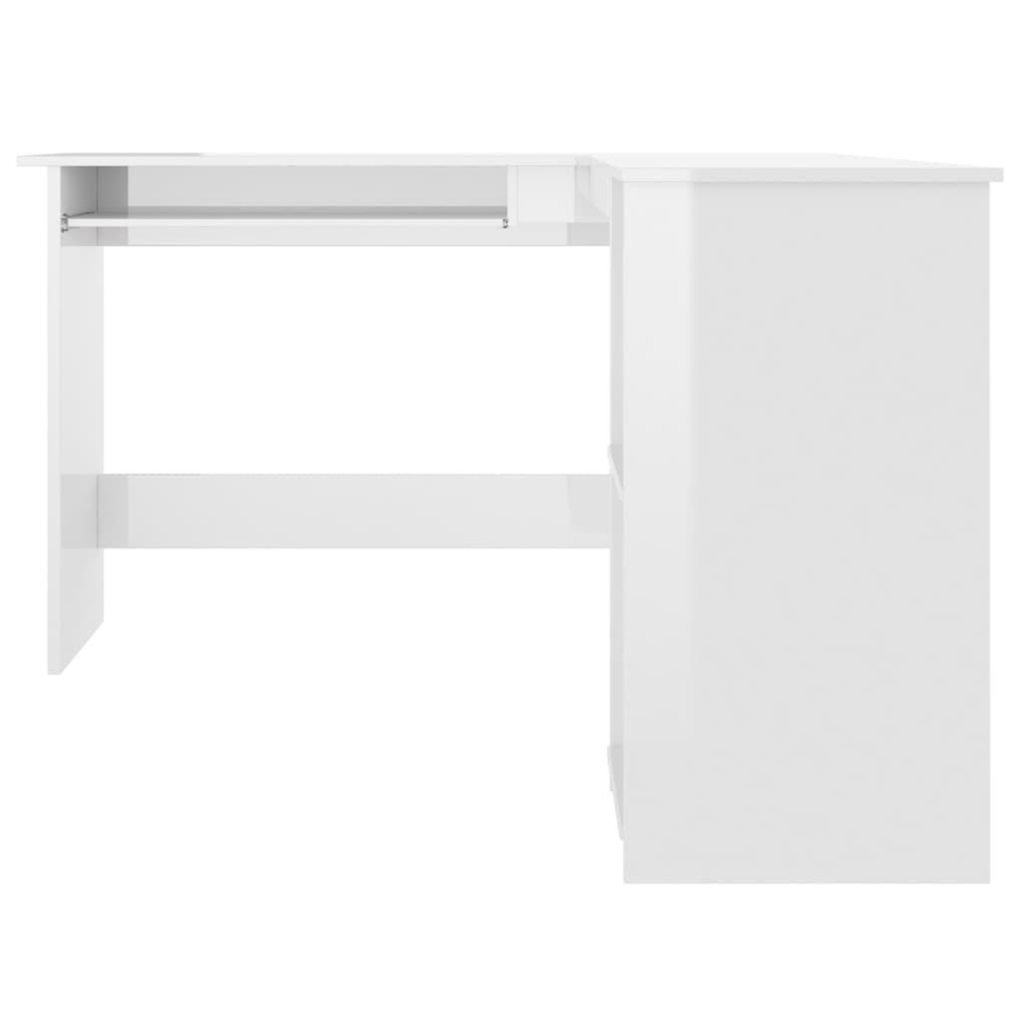 Voir la diapositive 4 : VIDAXL Bureau d'angle en forme de L Blanc brillant Bois d'ingenierie