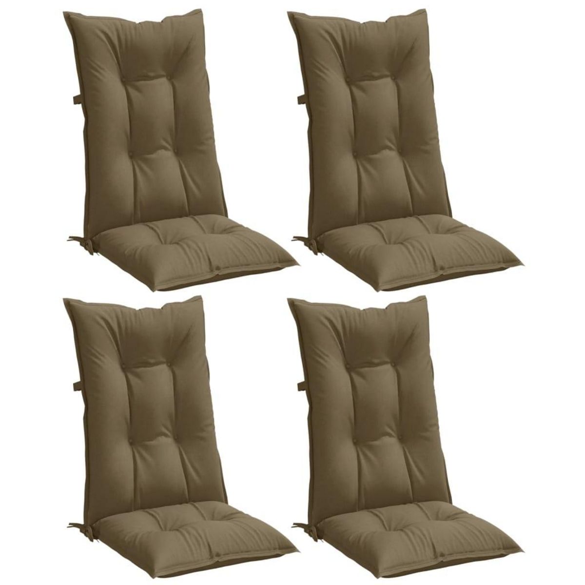 VIDAXL Coussins de chaise a dossier haut lot de 4 taupe melange tissu