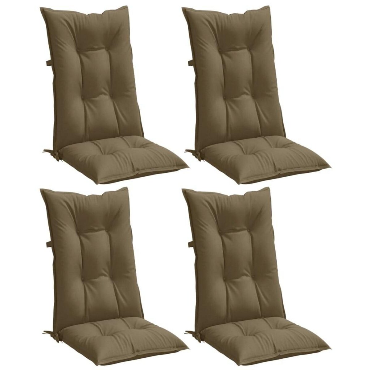 VIDAXL Coussins de chaise a dossier haut lot de 4 taupe melange tissu