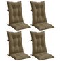 Voir la diapositive 3 : VIDAXL Coussins de chaise a dossier haut lot de 4 taupe melange tissu