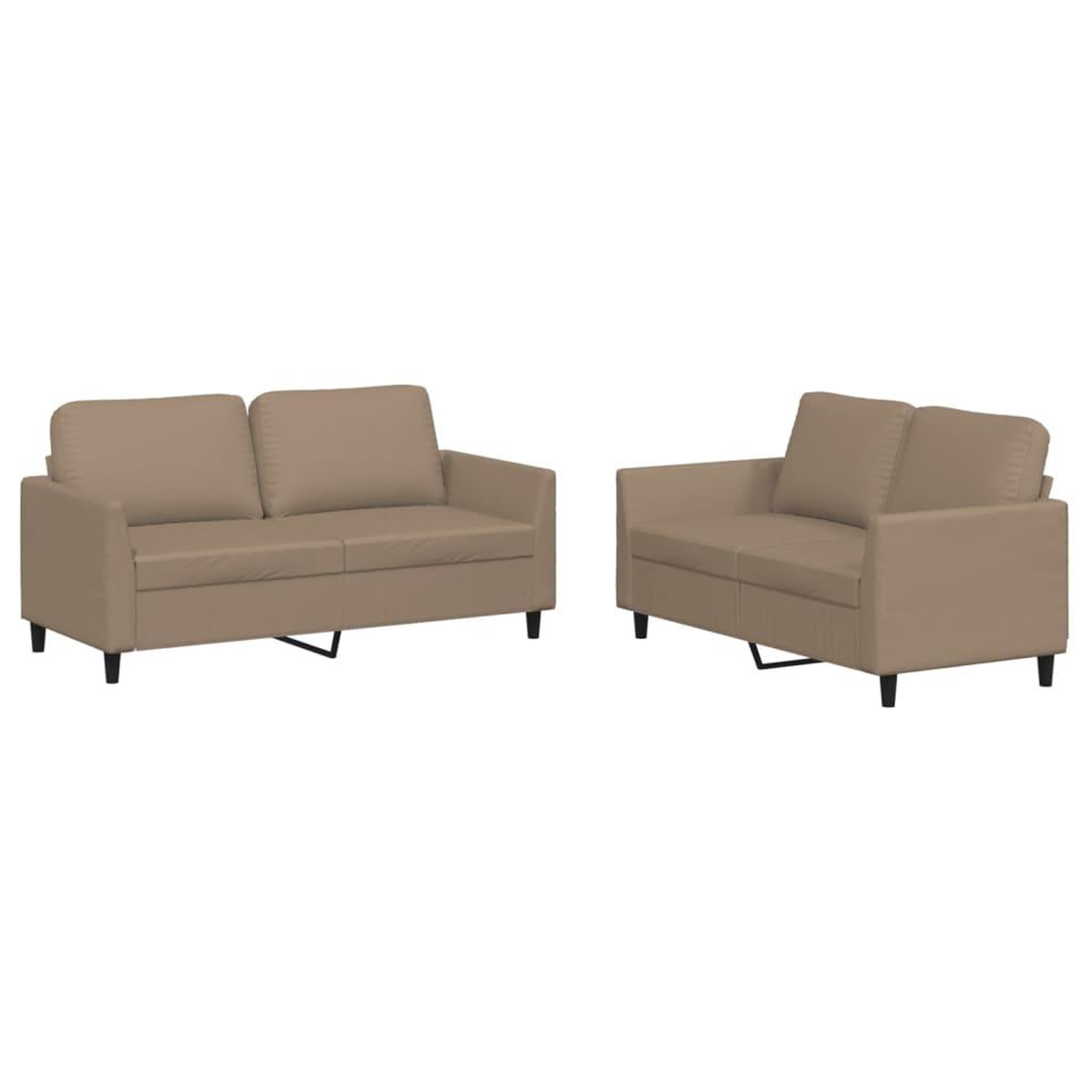 Voir la diapositive 2 : VIDAXL Ensemble de canapes 2 pcs avec coussins Cappuccino Similicuir