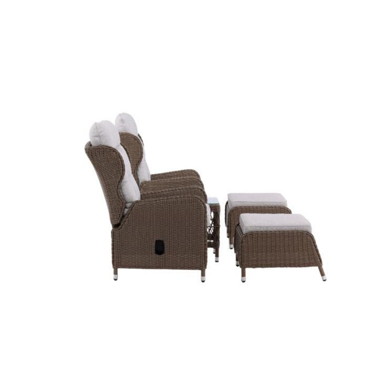 Paris Prix Salon de Jardin Lounge Inclinable  Washington  103cm Naturel
