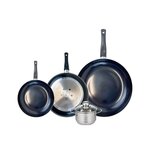 ELO Ensemble de 3 Poêles de cuisson 20, 24 et 32 cm et 1 faitout 12 cm Elo Prima Brillant