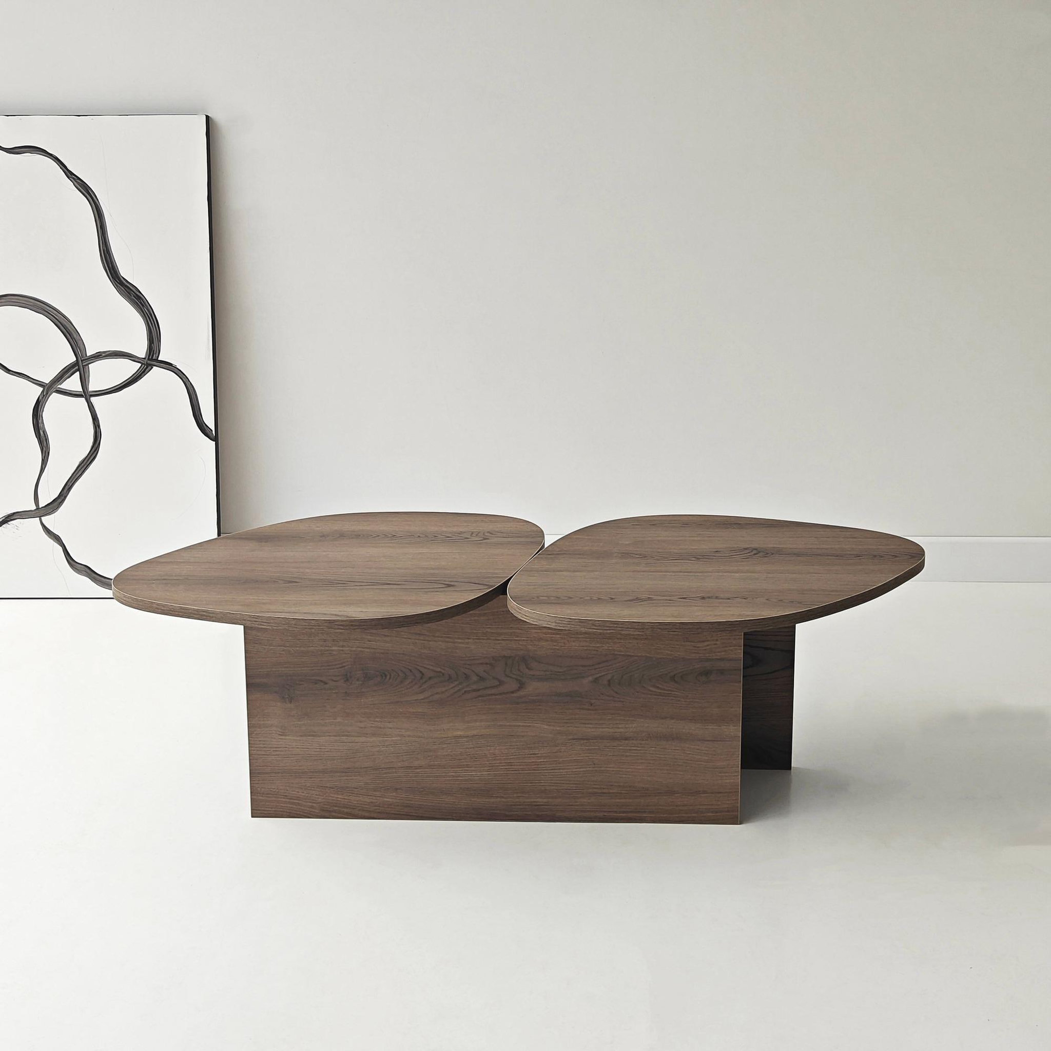 Voir la diapositive 2 : Habitat et Jardin Table basse en bois  stones  125 x 60 x 38 cm - noyer