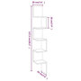 Voir la diapositive 6 : VIDAXL Etagere d'angle murale Chene fume 20x20x127,5cm Bois ingenierie