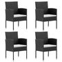 Voir la diapositive 4 : VIDAXL Ensemble a manger de jardin coussins 5pcs Noir Resine tressee
