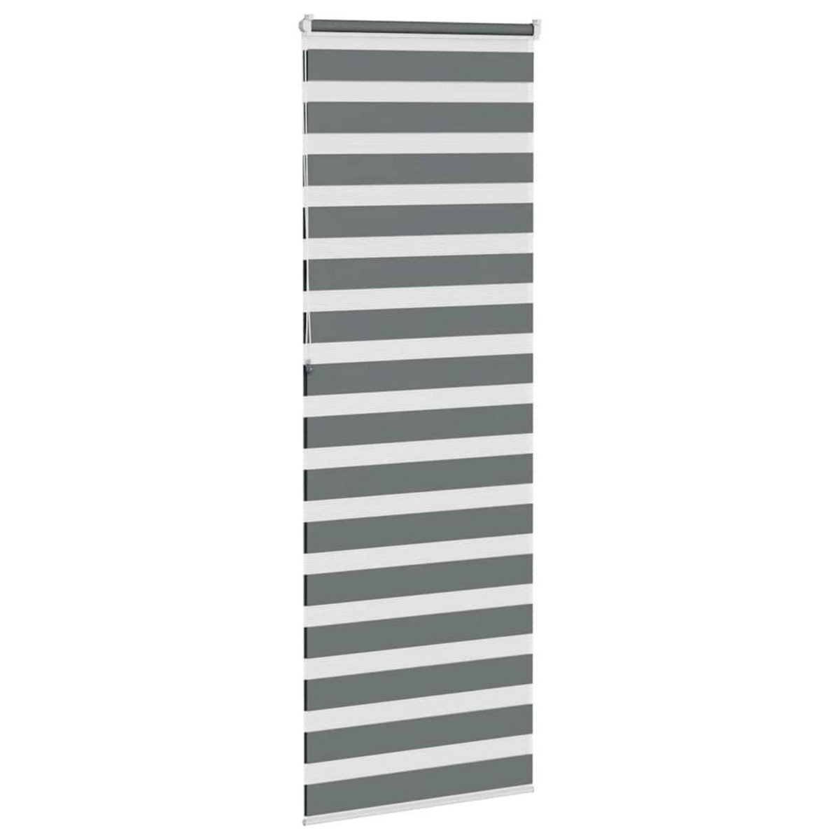 VIDAXL Store zebre gris fonce largeur du tissu 85,9 cm polyester