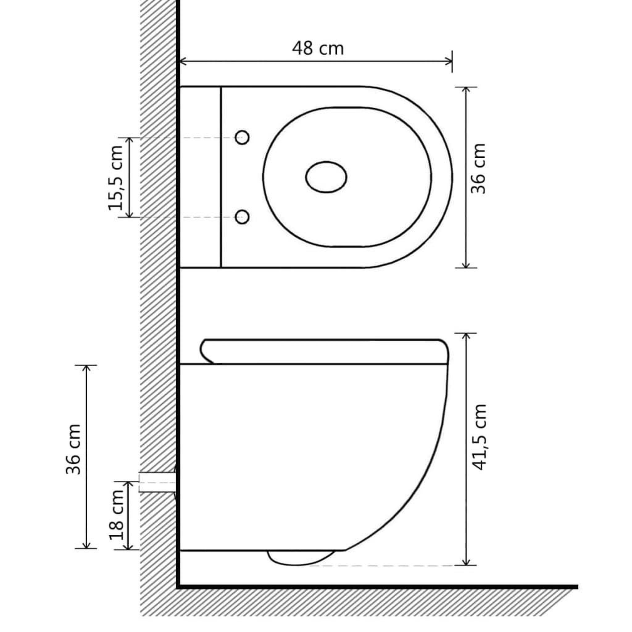 Voir la diapositive 6 : VIDAXL Toilette suspendue au mur avec reservoir cache ceramique noir