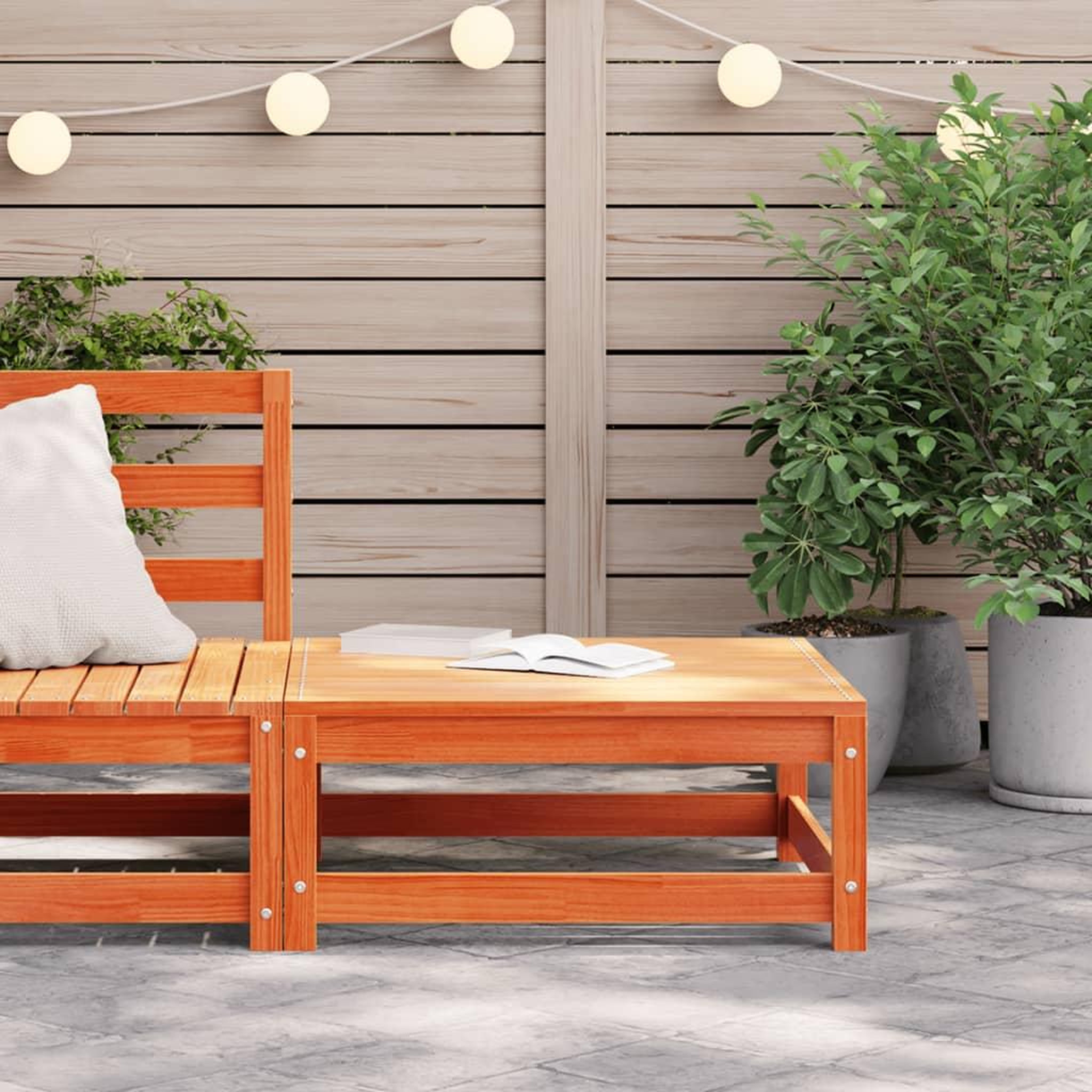 Voir la diapositive 3 : VIDAXL Repose-pied de jardin cire marron 70x70x30cm bois de pin massif
