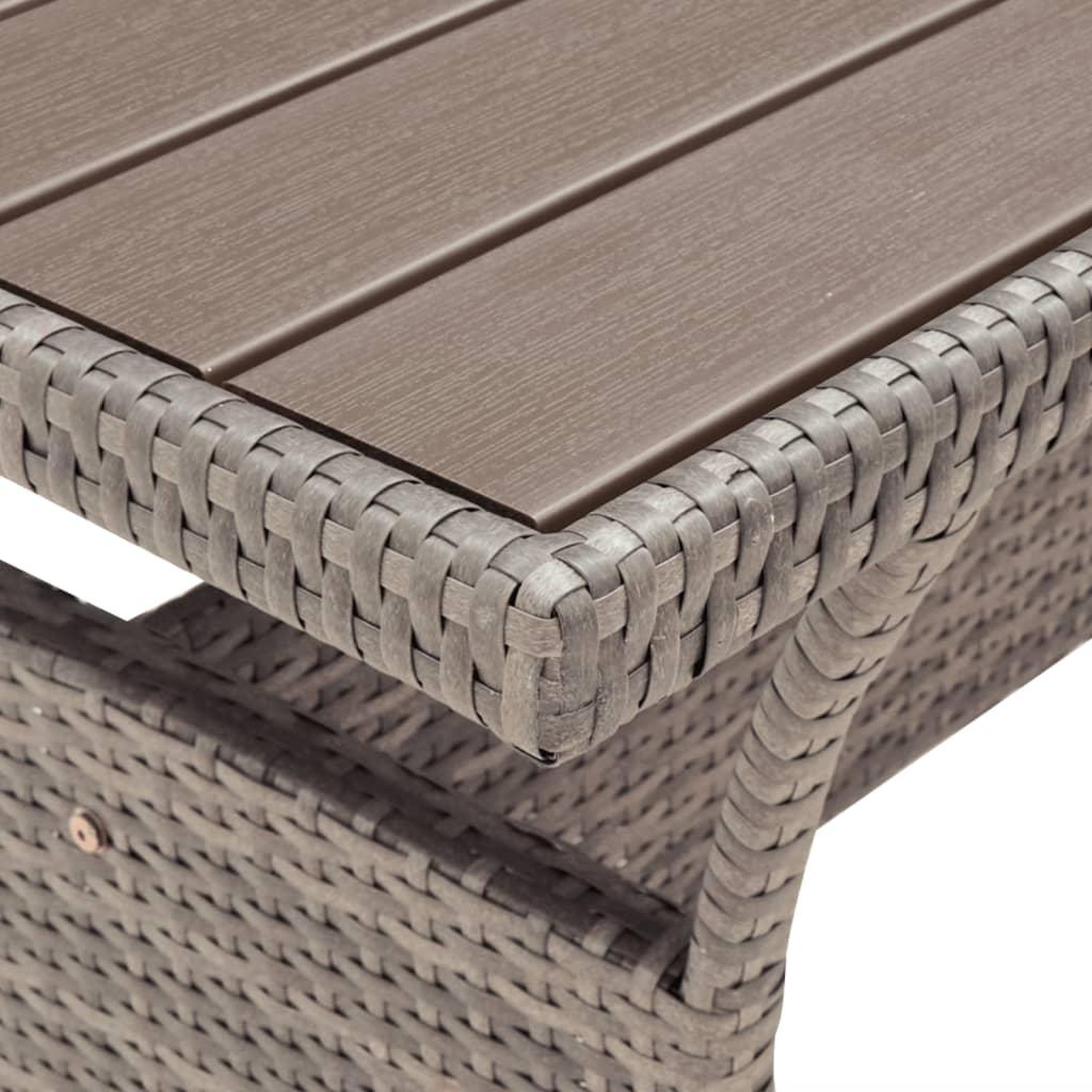 Voir la diapositive 1 : VIDAXL Table de jardin Gris 120x70x66 cm Resine tressee