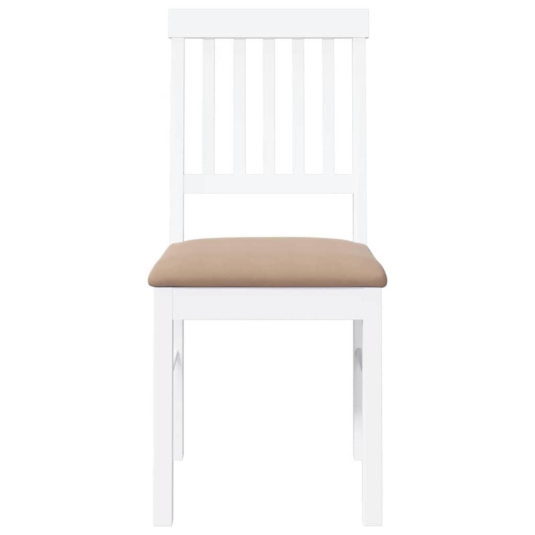 Voir la diapositive 5 : VIDAXL Chaises a manger coussins 2 pcs blanc bois massif caoutchouc