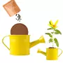  Kit de jardinage : Mini arrosoir jaune et ses graines de tournesol nain Bio