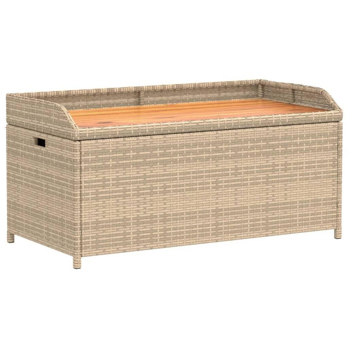 VIDAXL Banc de rangement melange beige resine tressee et bois d'acacia