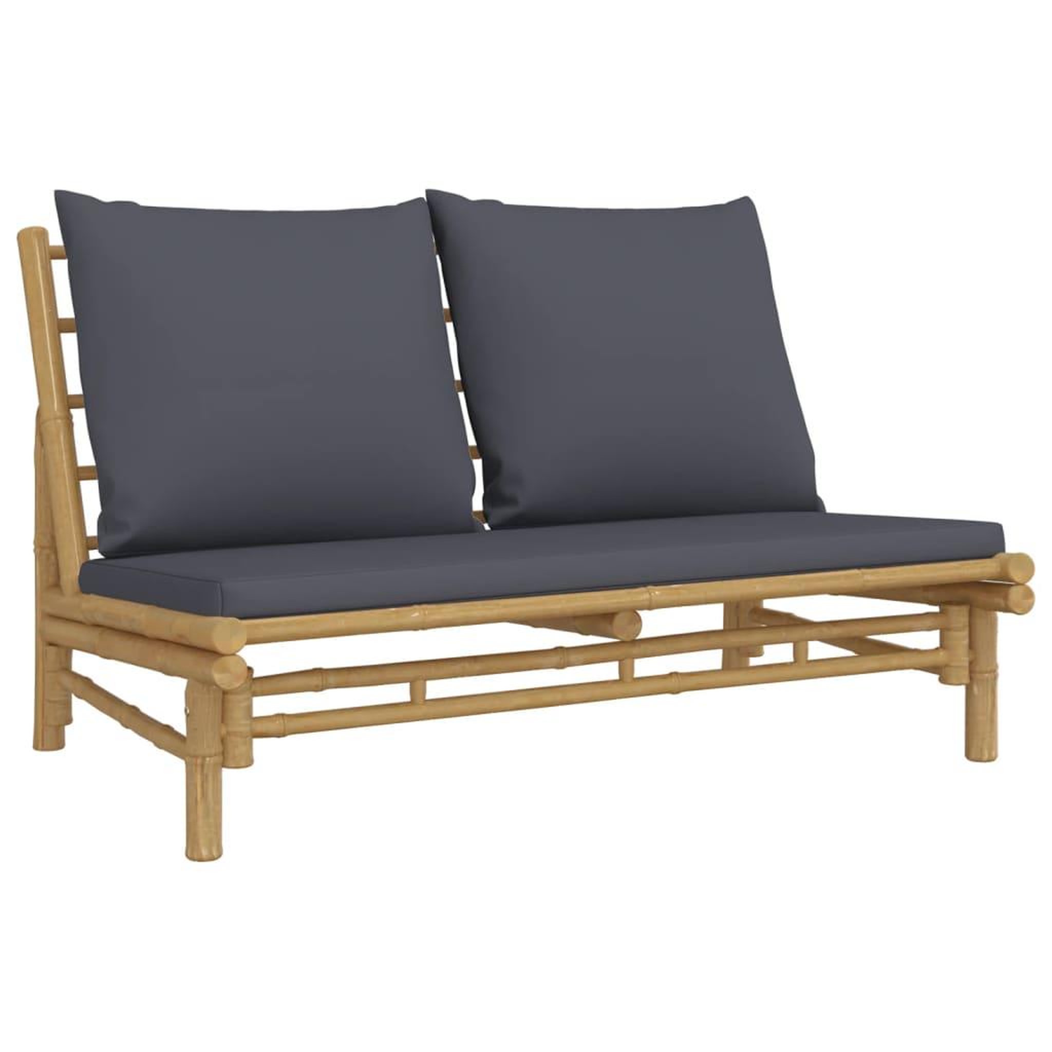 Voir la diapositive 4 : VIDAXL Salon de jardin 3 pcs avec coussins gris fonce bambou
