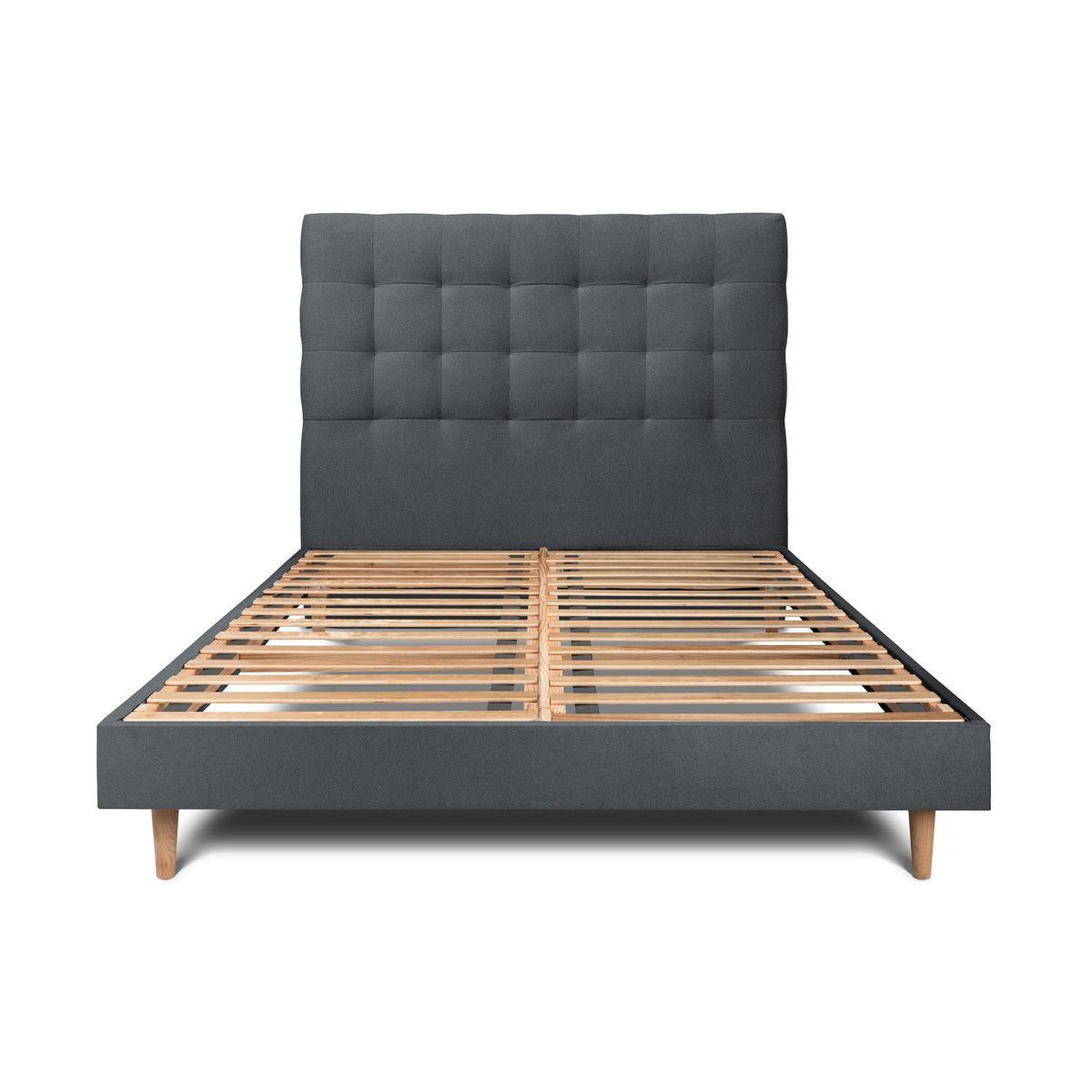 Voir la diapositive 1 : Sommeil de Plomb Lit avec tête de lit capitonnée velours et sommier kit - Hauteur totale : 29cm