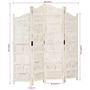 Voir la diapositive 6 : VIDAXL Cloison de separation 4 panneaux Blanc 160x165 cm Bois manguier