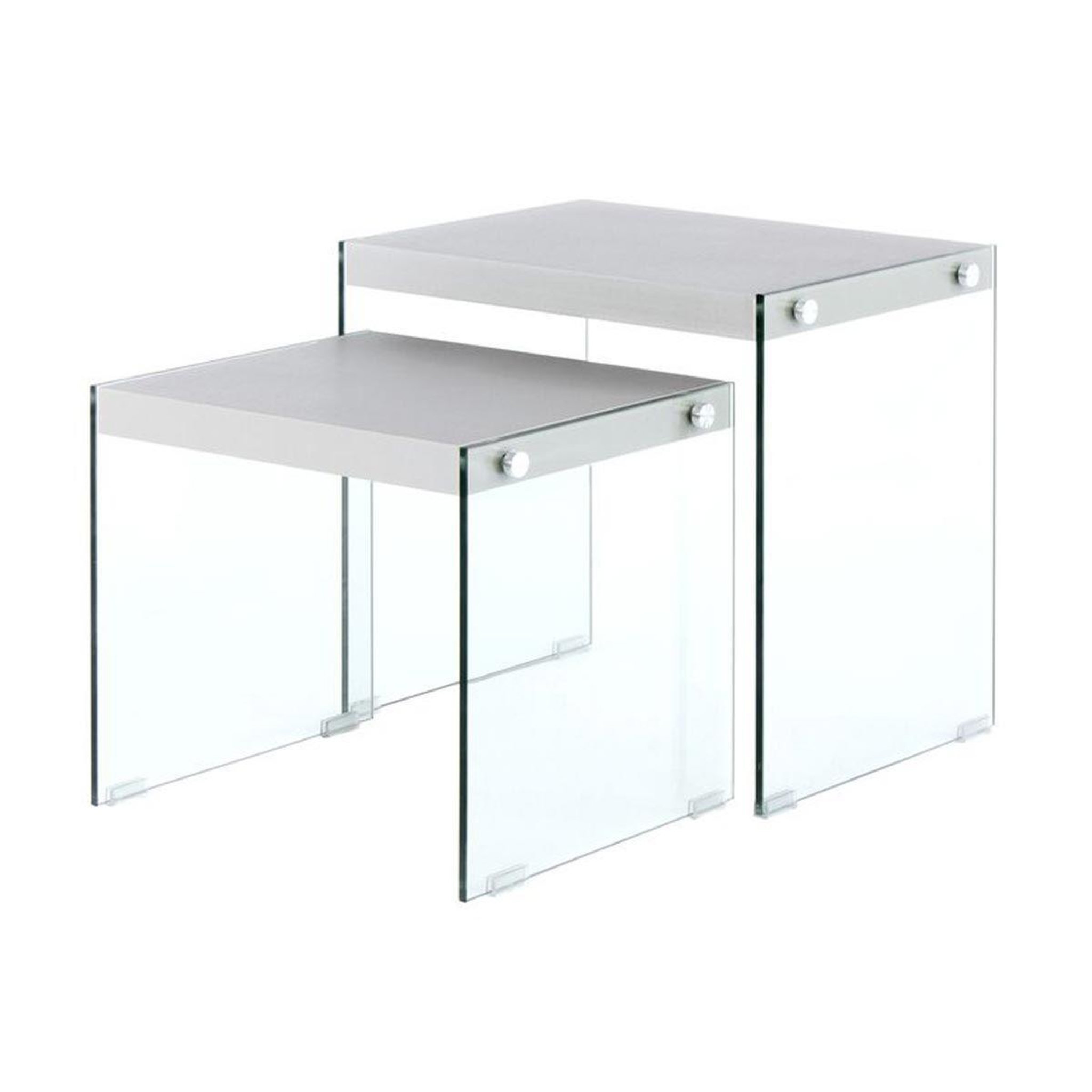 Voir la diapositive 1 : Paris Prix Lot de 2 tables d'appoint  elementary  46cm argent