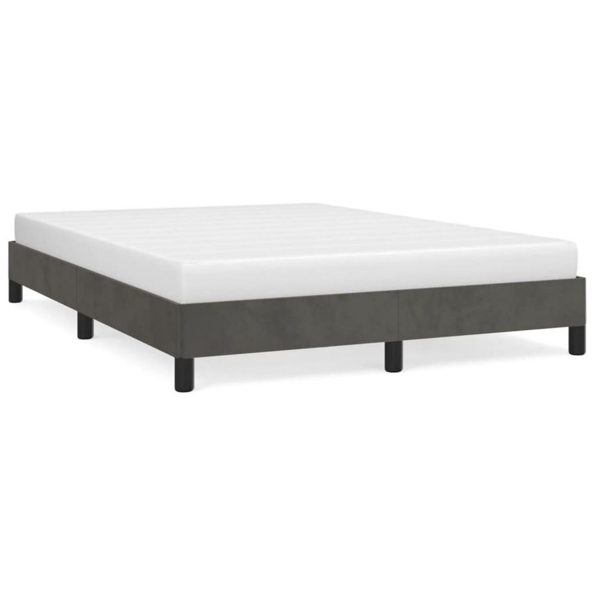 VIDAXL Cadre de lit sans matelas gris fonce 140x190 cm velours