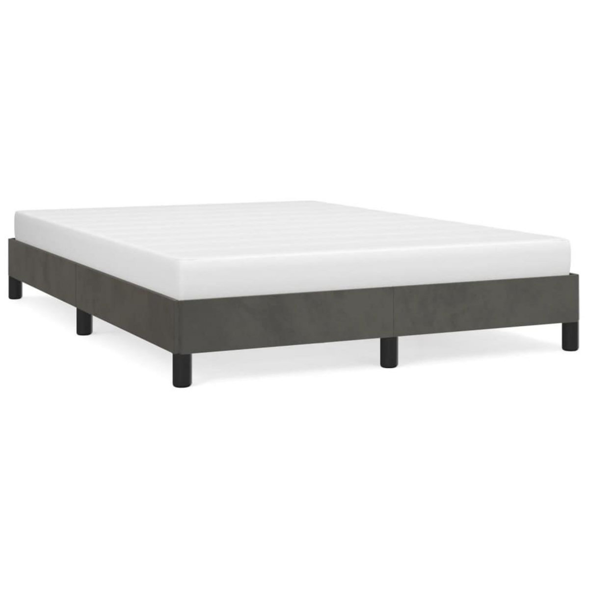 VIDAXL Cadre de lit sans matelas gris fonce 140x190 cm velours