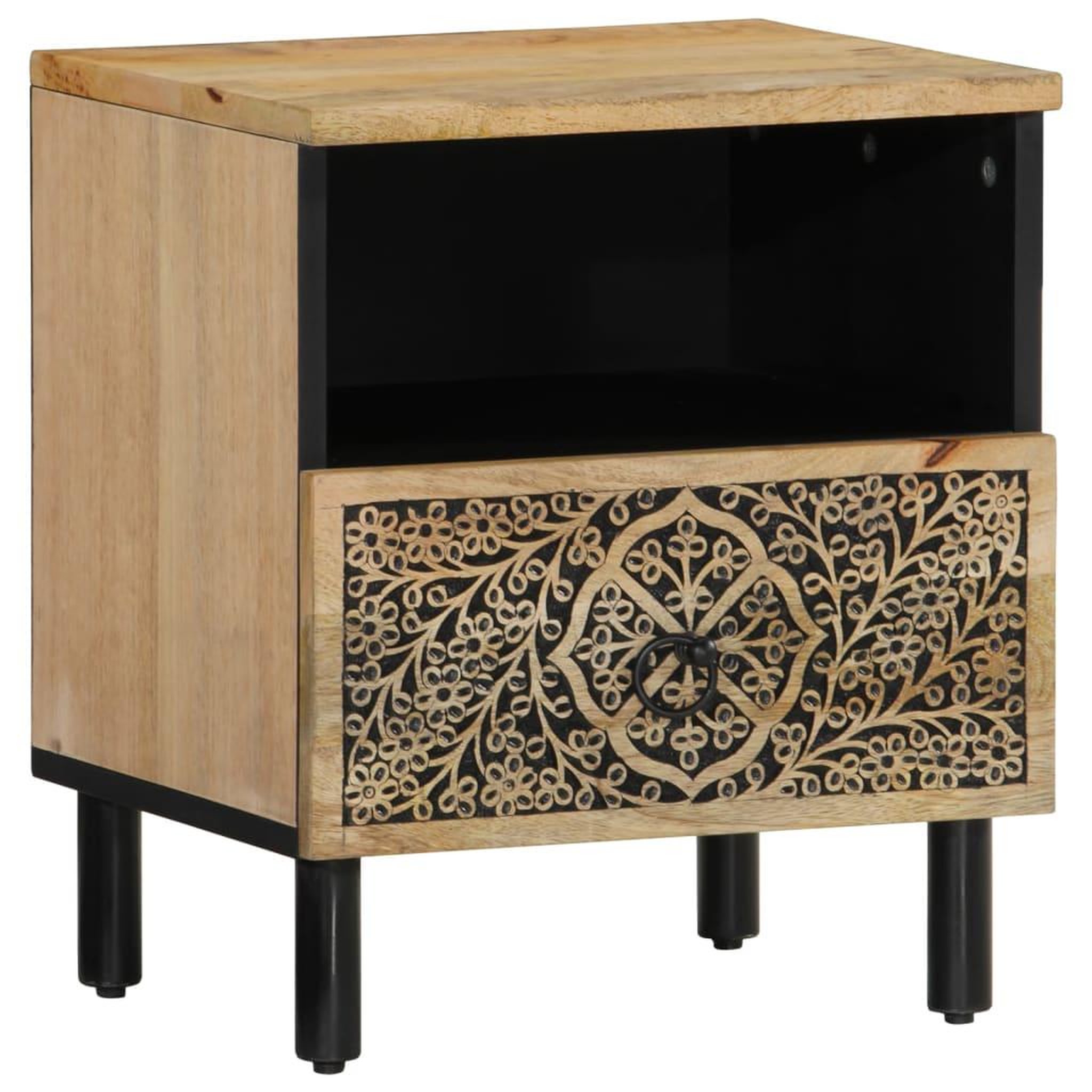 Voir la diapositive 2 : VIDAXL Table de chevet 40x33x46 cm Bois de manguier solide