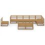 Voir la diapositive 3 : VIDAXL Salon de jardin 9 pcs marron miel bois de pin massif