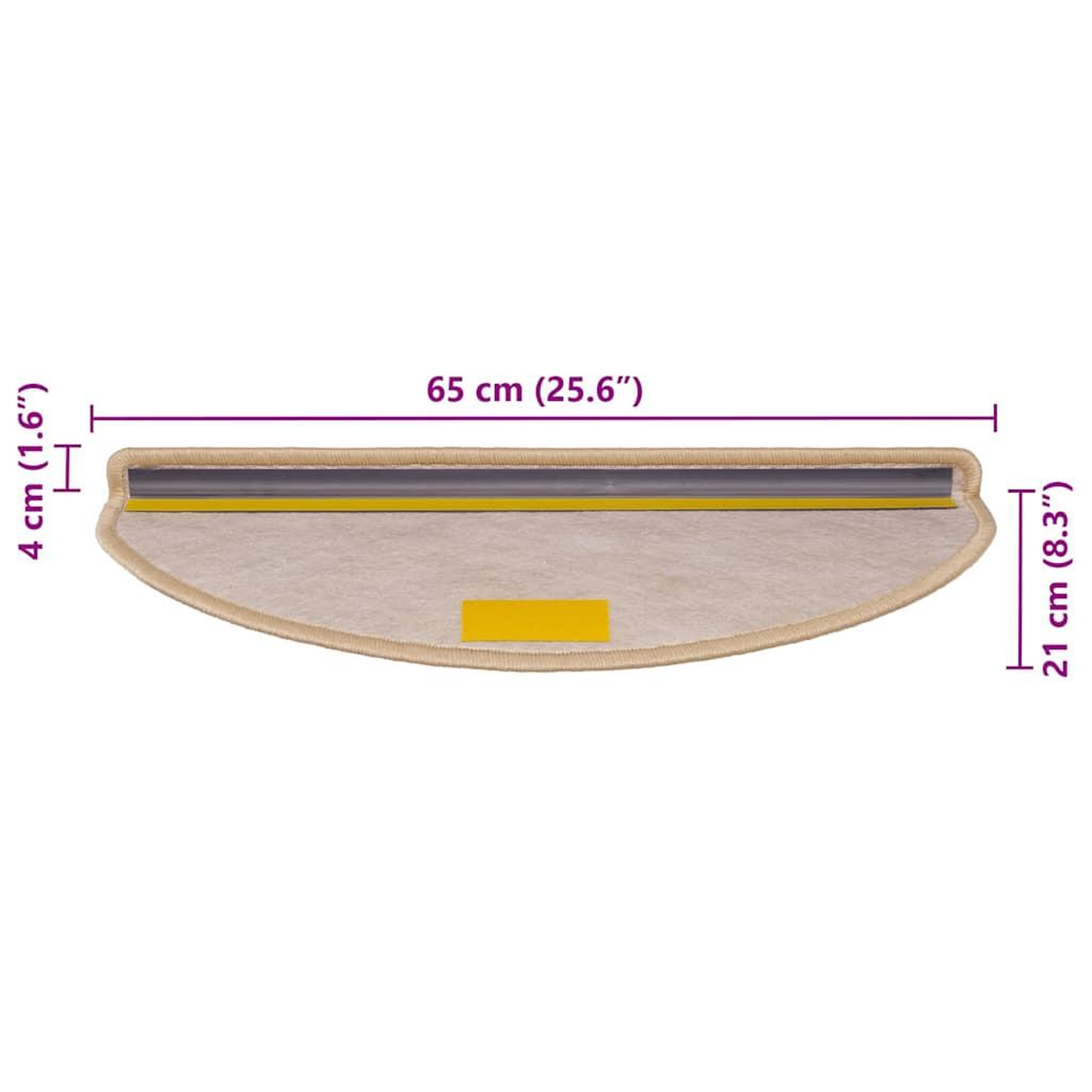 Voir la diapositive 6 : VIDAXL Tapis d'escalier autocollants 30 pcs 65x21x4 cm beige clair