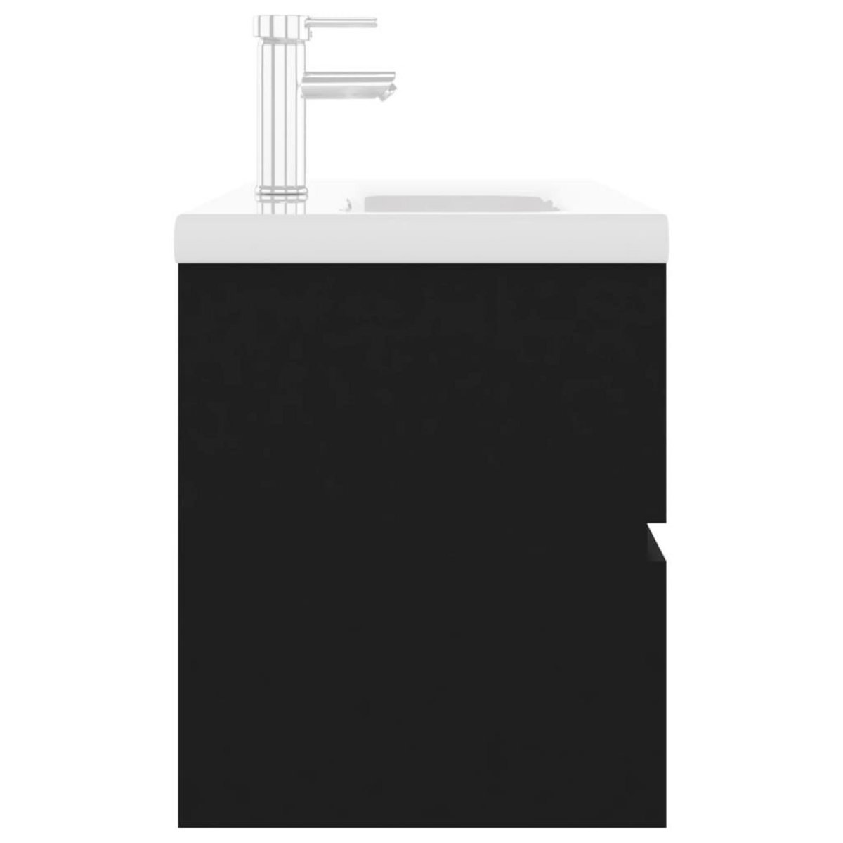 VIDAXL Armoire d'evier avec lavabo integre noir bois d'ingenierie