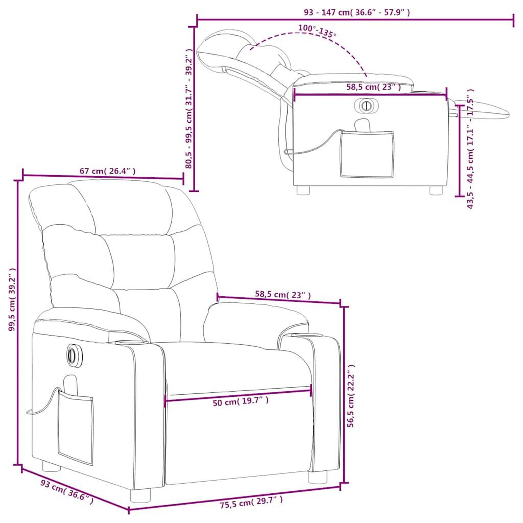 Voir la diapositive 6 : VIDAXL Fauteuil de massage inclinable electrique Vert fonce Tissu