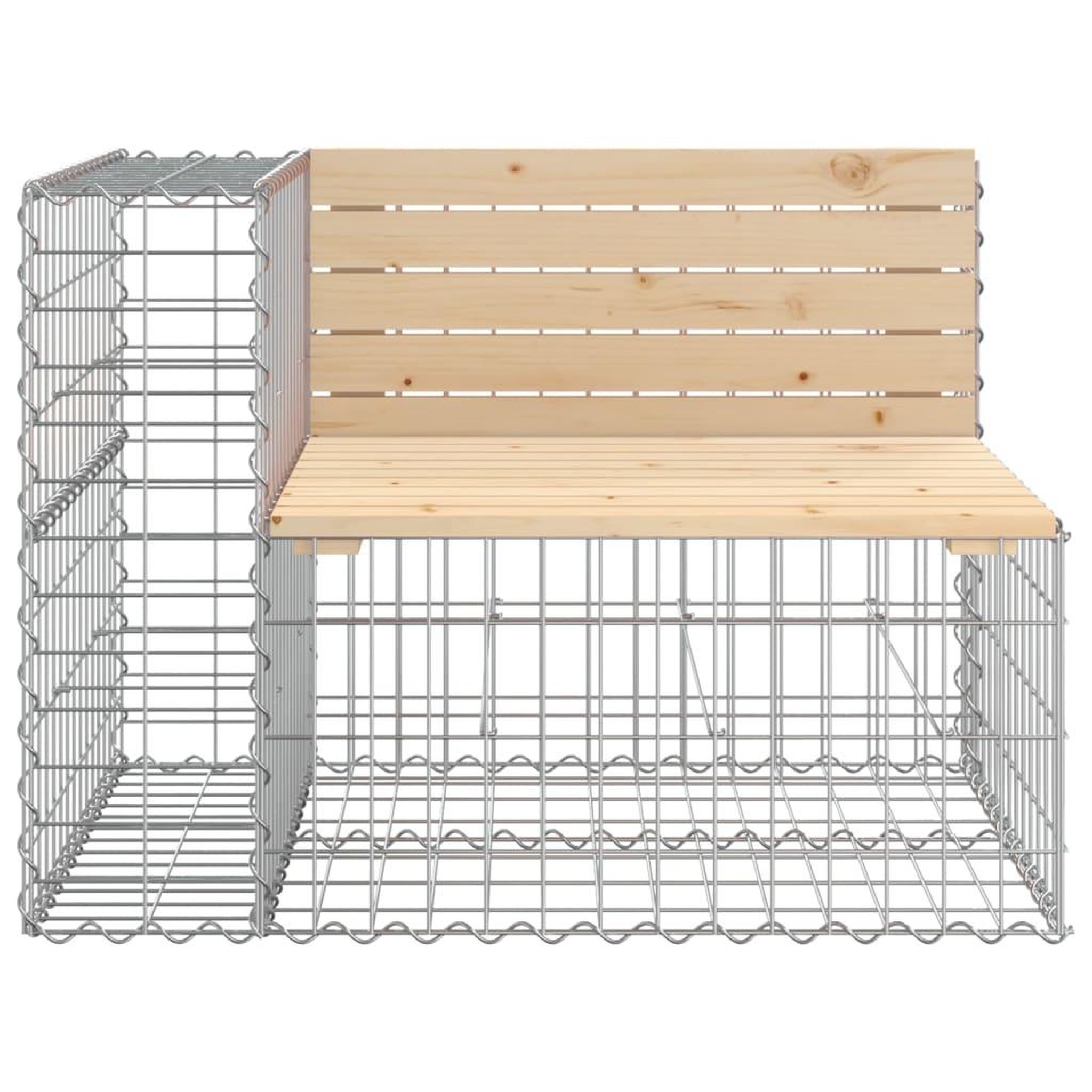 Voir la diapositive 3 : VIDAXL Banc de jardin design gabion 92x71x65,5 cm bois massif de pin
