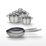 ELO Lot de 2 Poêles 24/28 cm Elo Profi Therm Platinum et 3 Faitouts Elo Brillant