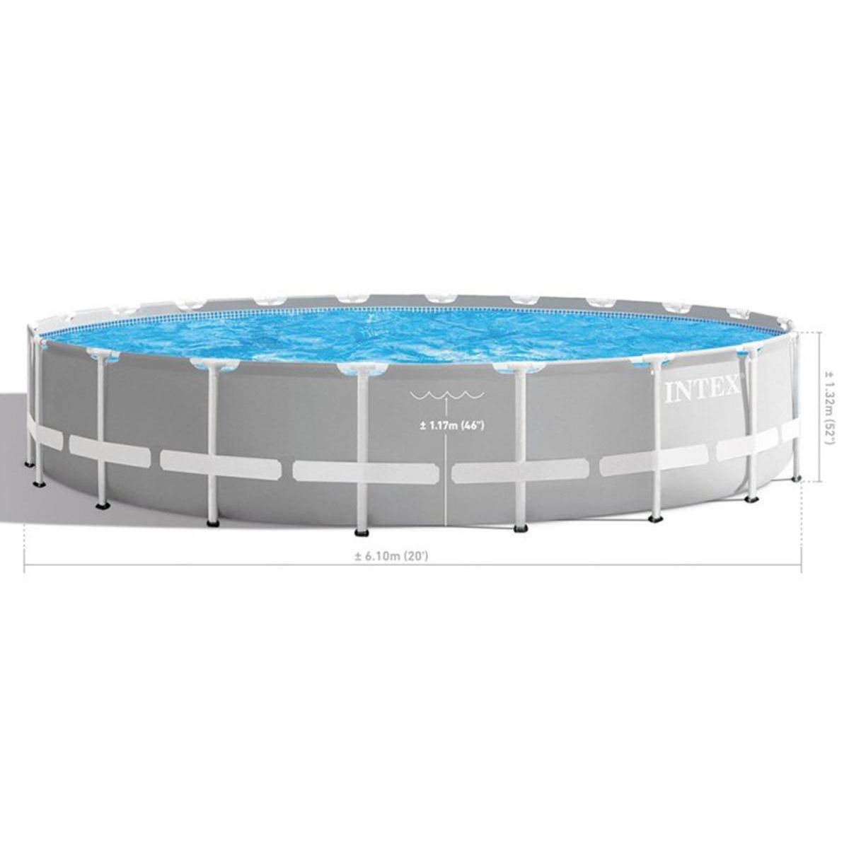 INTEX Piscine tubulaire Prism Frame ronde 6,10 x 1,32 m - Intex