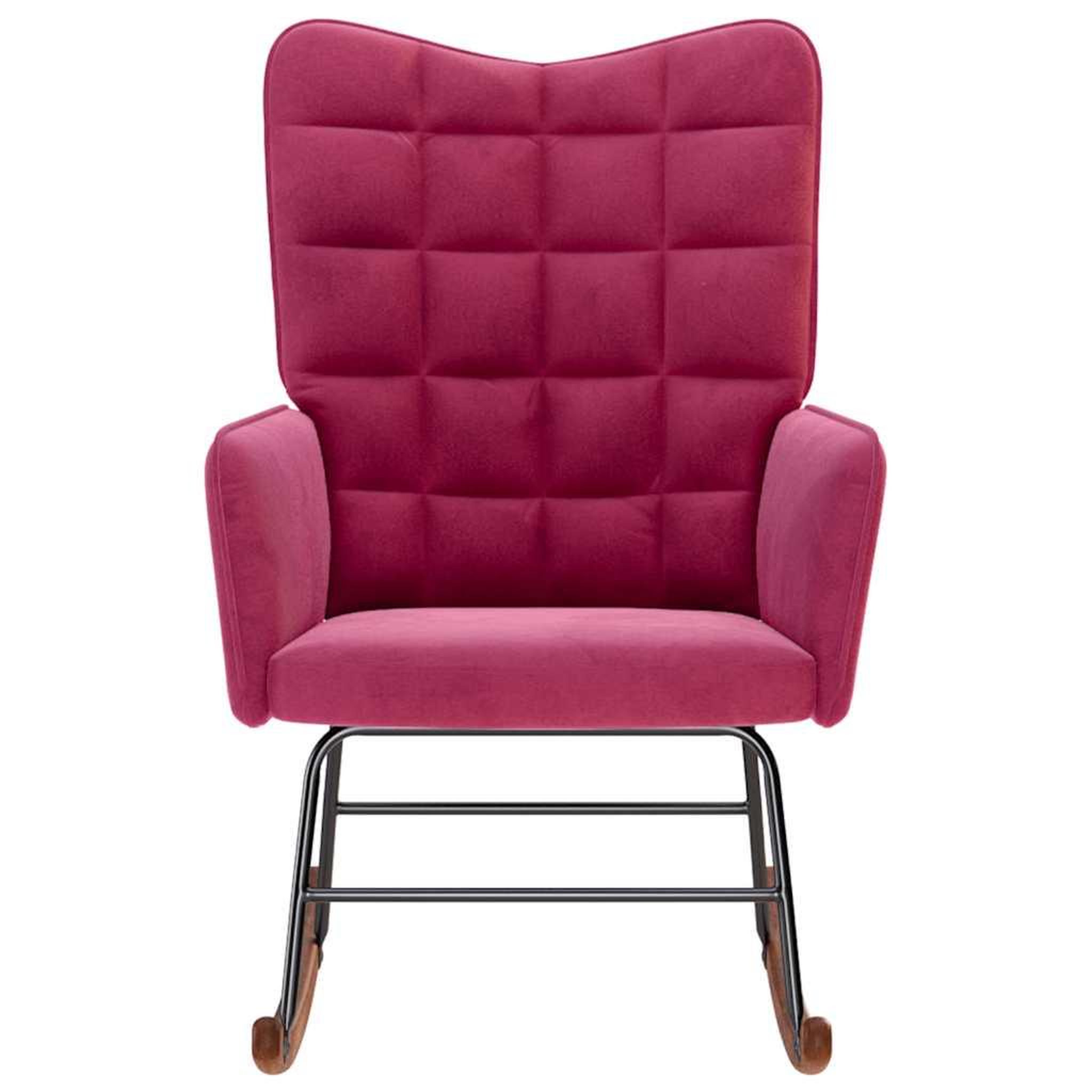 Voir la diapositive 4 : VIDAXL Chaise a bascule Rouge bordeaux Velours