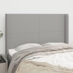 VIDAXL Tete de lit avec oreilles Gris clair 147x16x118/128 cm Tissu