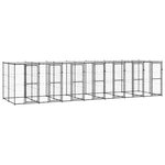 VIDAXL Chenil exterieur Acier avec toit 16,94 m²