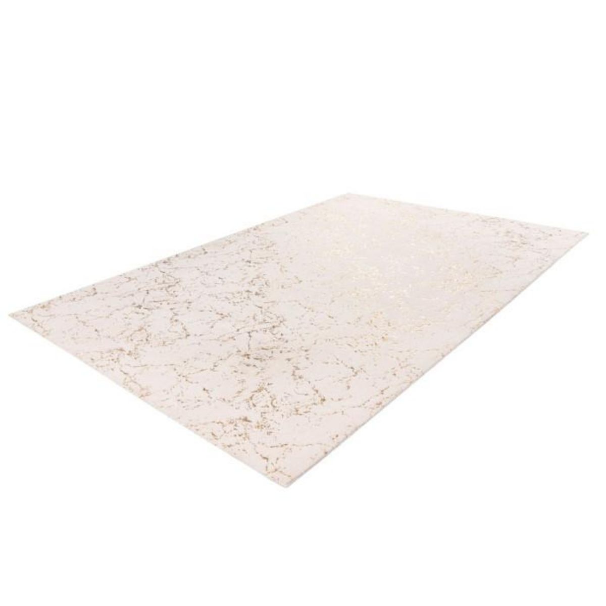 Paris Prix Tapis Géométrique à Poils Longs  Bijou  Crème & Or