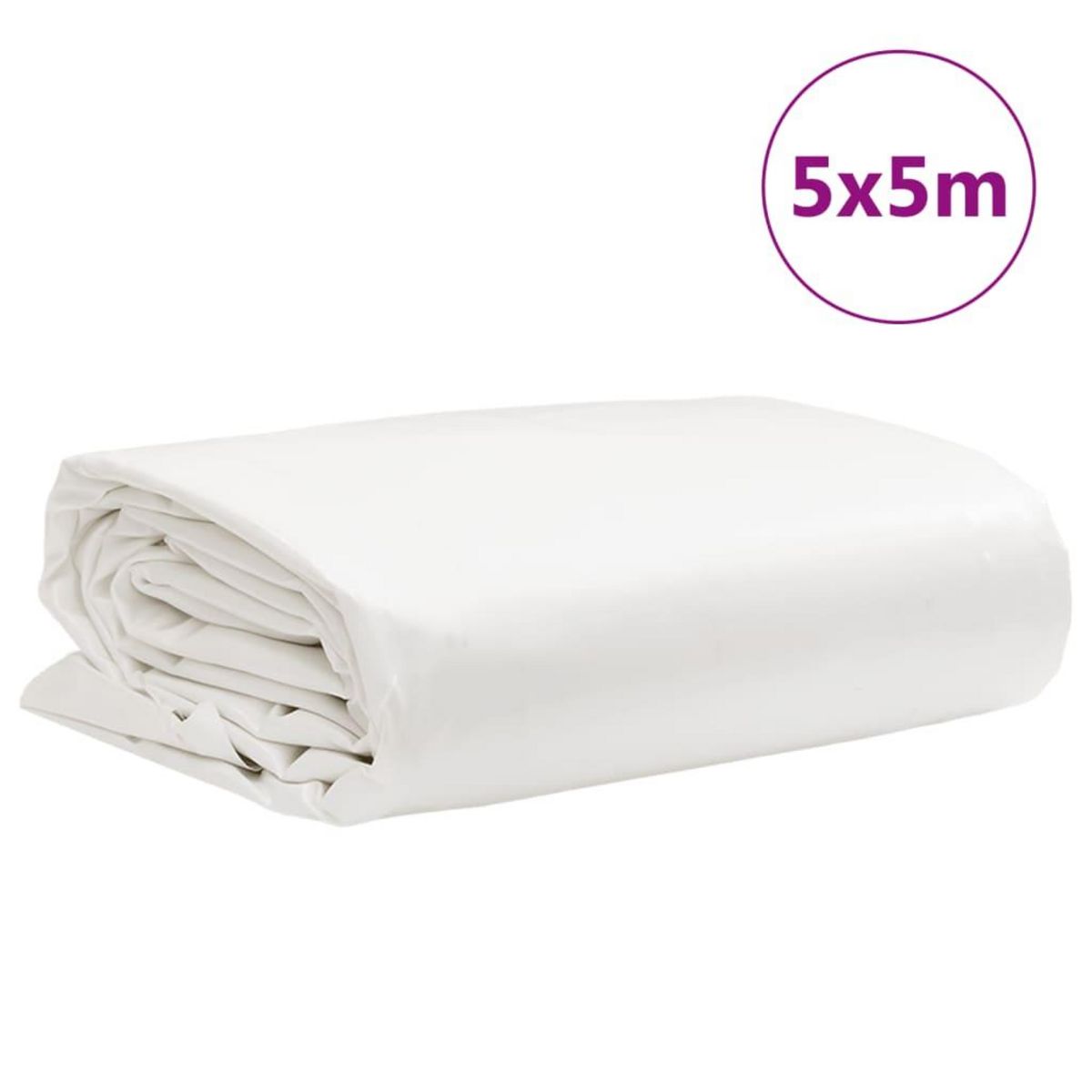 VIDAXL Bache blanc 5x5 m 600 g/m²