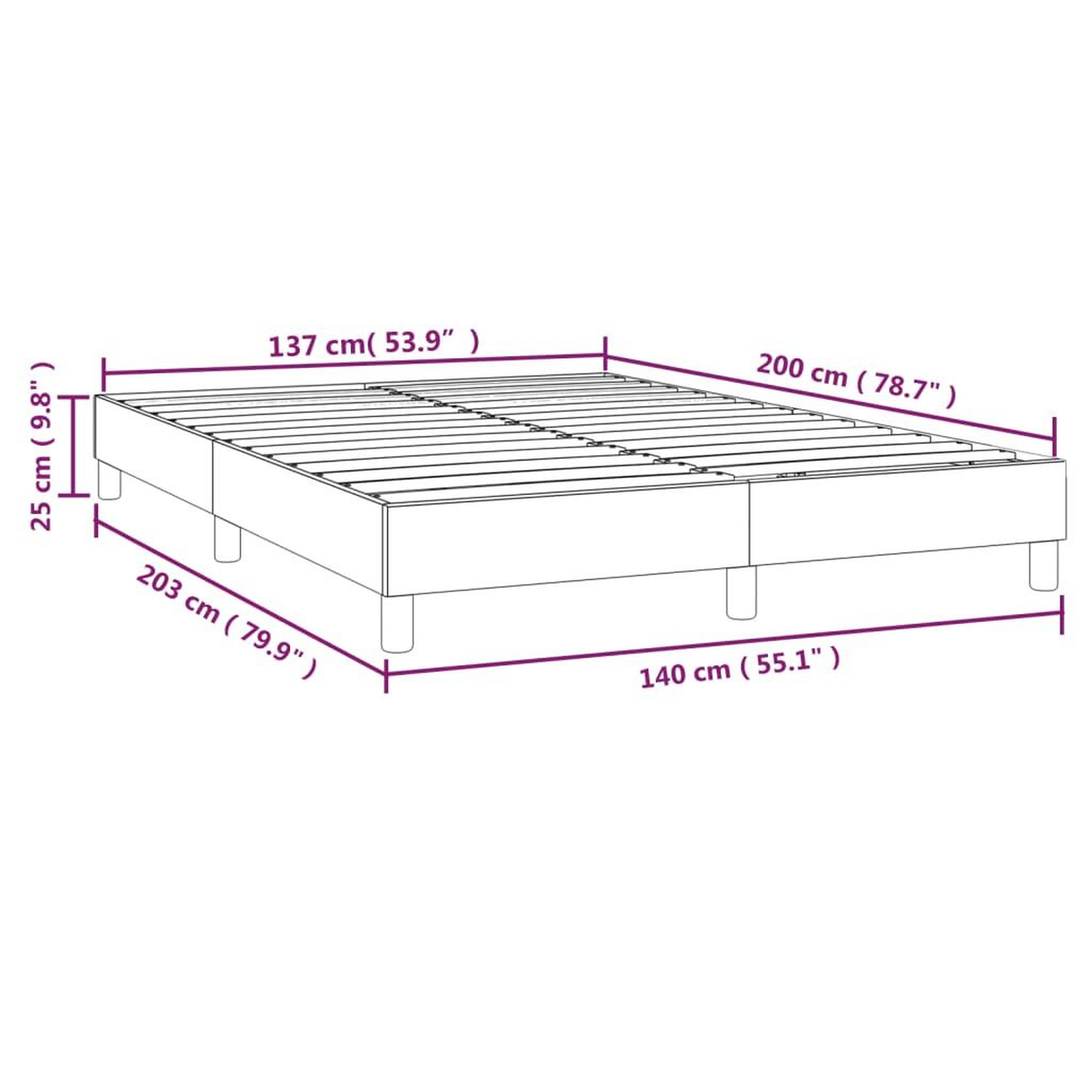 Voir la diapositive 6 : VIDAXL Cadre de lit sans matelas marron fonce 140x200 cm tissu