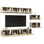 Voir la diapositive 3 : VIDAXL Meubles TV 8 pcs Chene sonoma Bois d'ingenierie